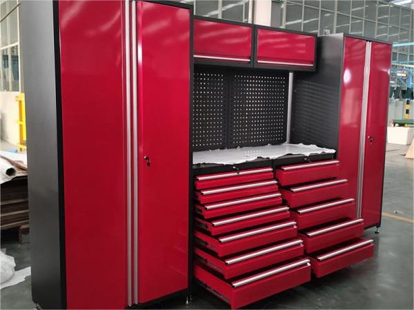 The new red combination tool cabinet has been produced and is ready for shipment!